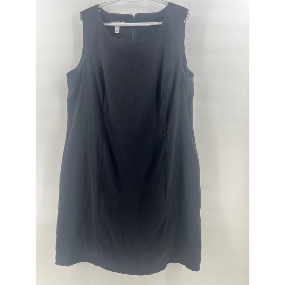 Dressbarn Women 20 Black Sleeveless Round Neck Stretch Dress Corpcore Career